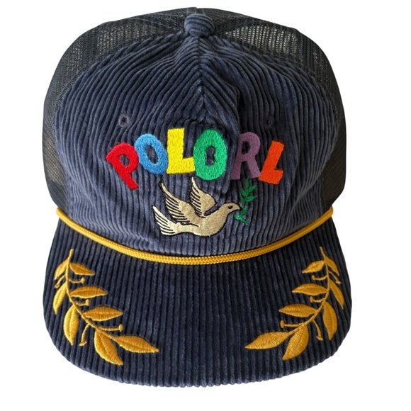 🆕 Polo Ralph Lauren Men’s Dove Peace Love Corduroy Trucker Baseball Cap OS - Picture 2 of 7